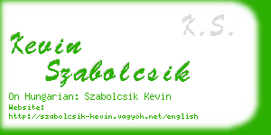 kevin szabolcsik business card